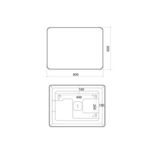 Зеркало Iddis Uniq UNI8060i98, 60 см, с LED-подсветкой, с сенсорным выключателем, цвет белый