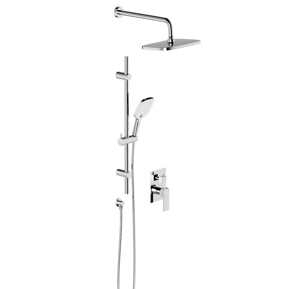 Встраиваемая душевая система Gala с душевым смесителем и штангой, цвет: хром