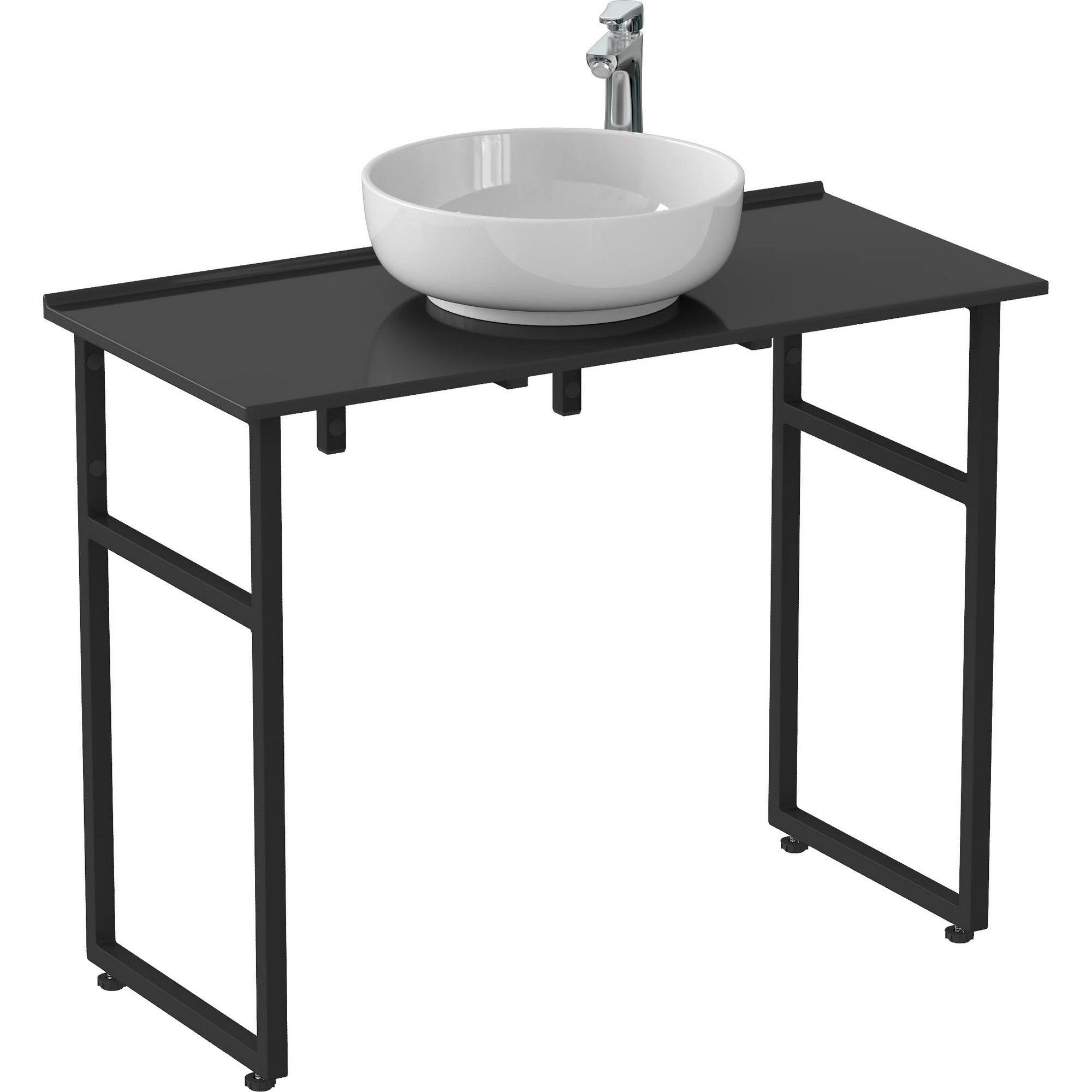 Столешница глянцевая черная Good Door 100x47, СТ00027