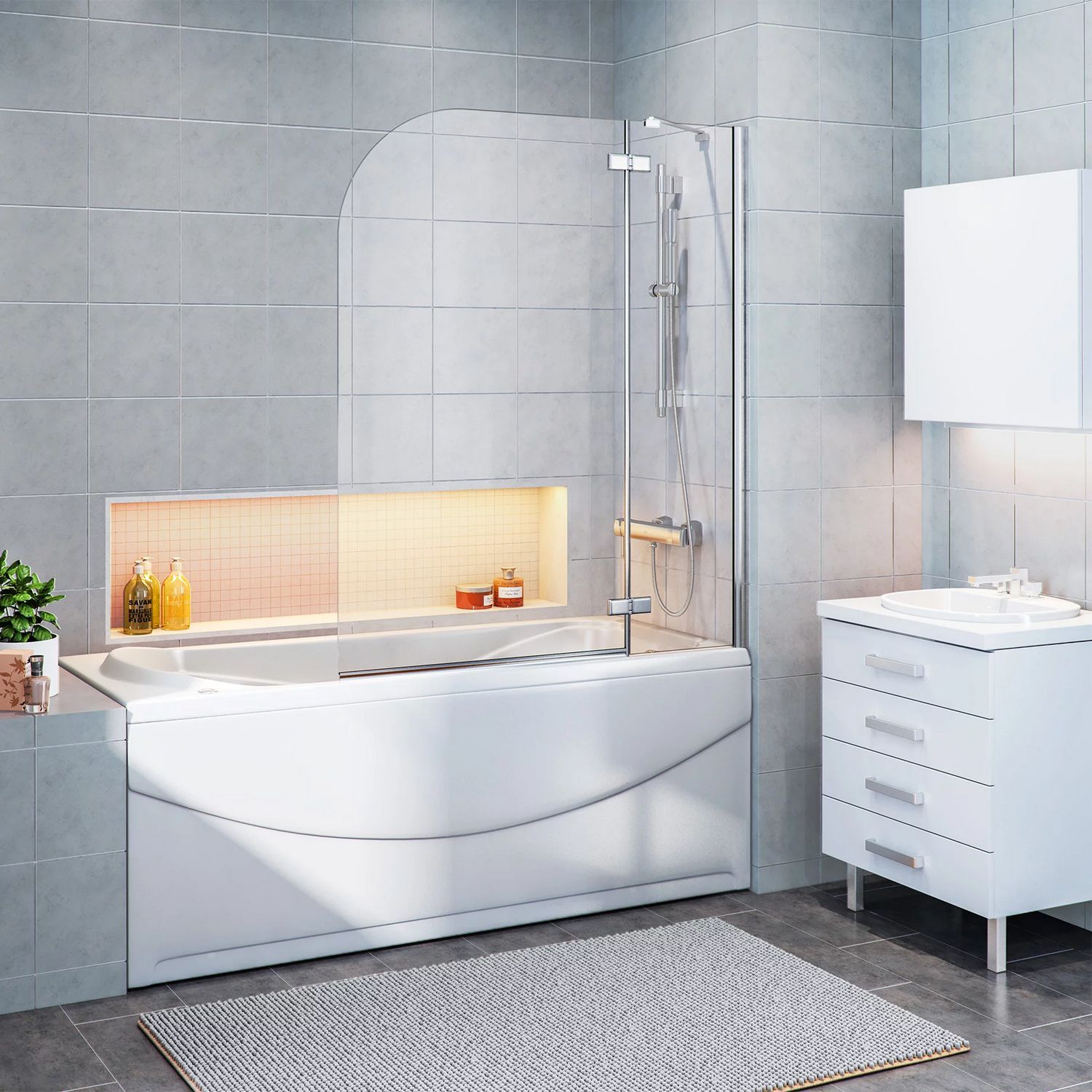 Шторка на ванну Good Door Screen 2H-100-C-CH, ПД00093