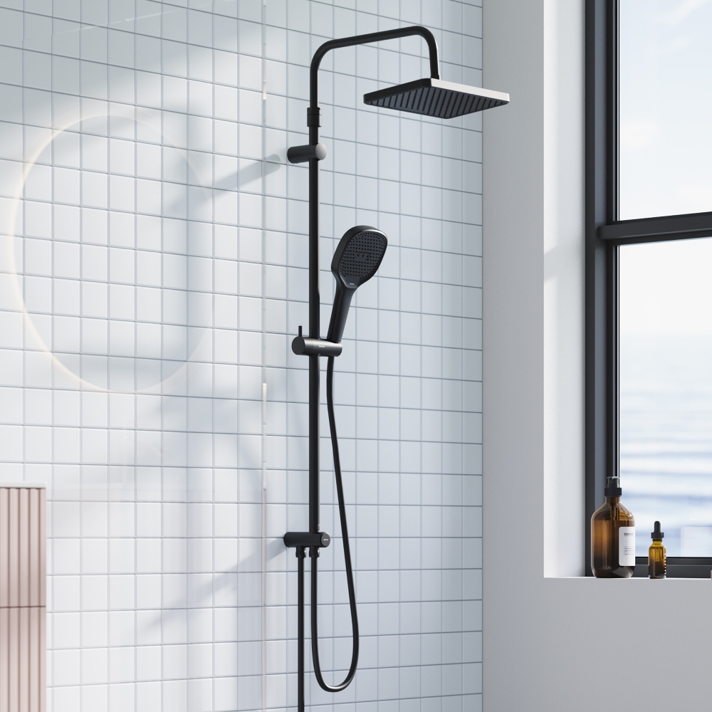 Душевая система Merkur, цвет: черный