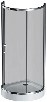 Душевое ограждение Like Round 95x95, тонированное стекло, цвет: хром глянцевый